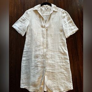 James Perse linen dress with under slip size 0